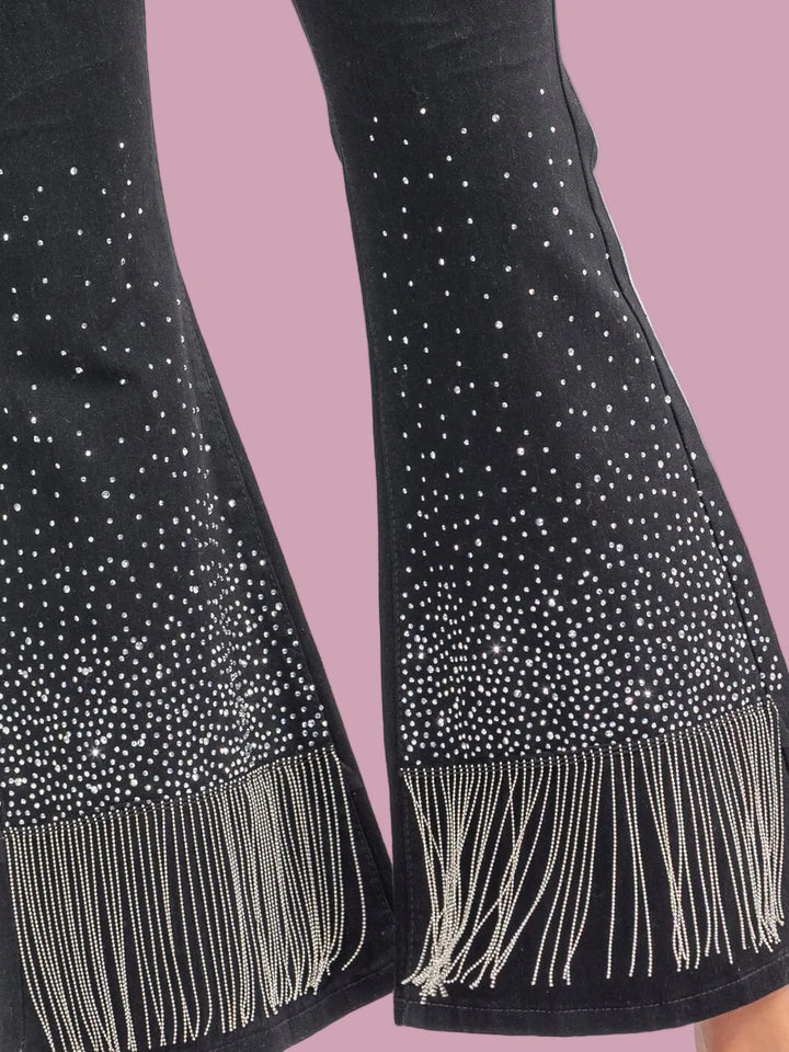 Black Rhinestone Jeans