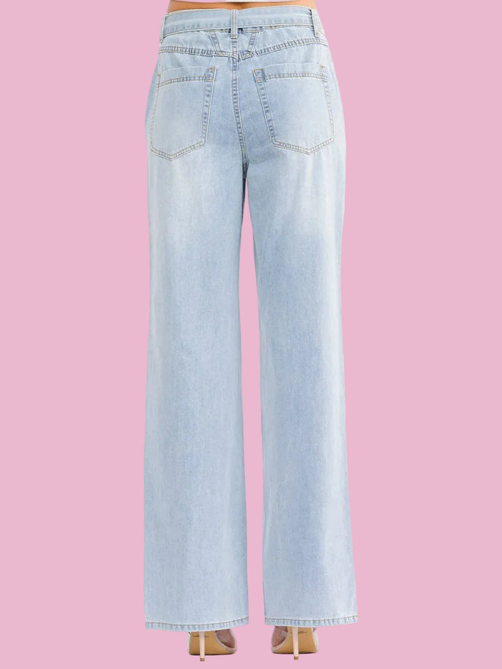 Rhinestone Wide Leg Jeans