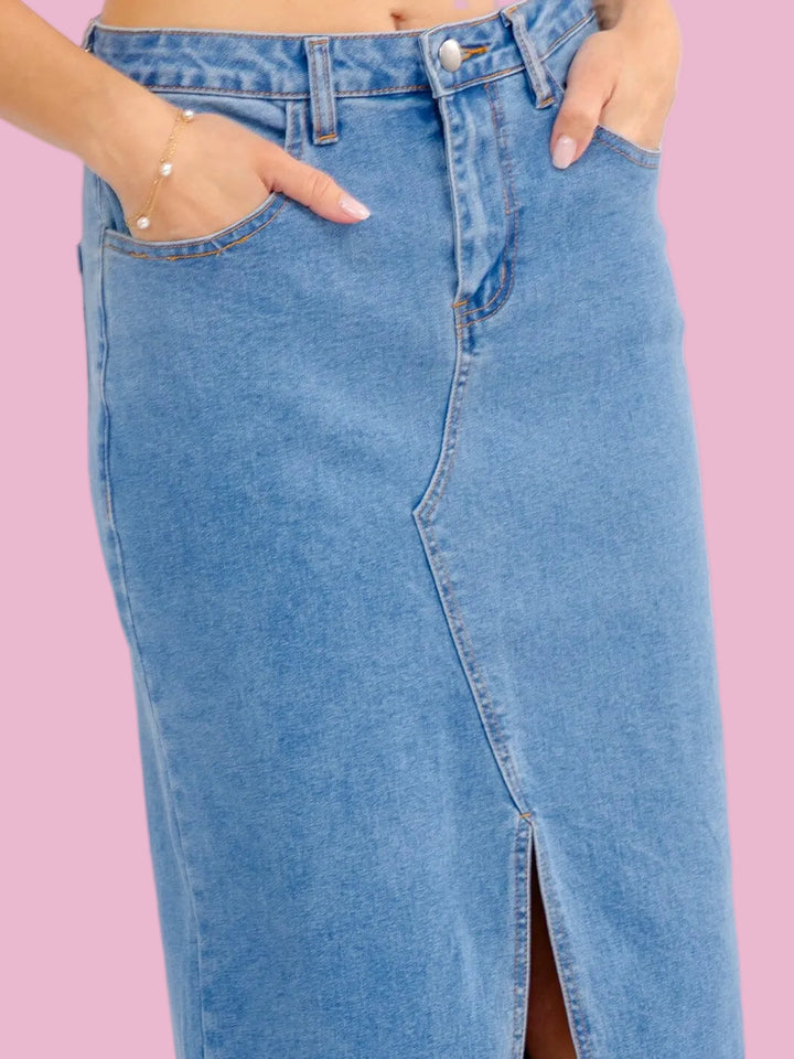 Denim Slit Maxi