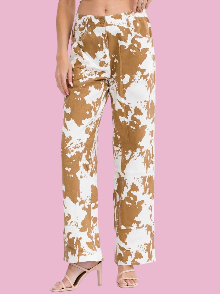 Cow Print Jeans