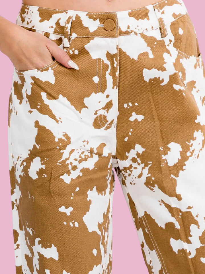 Cow Print Jeans