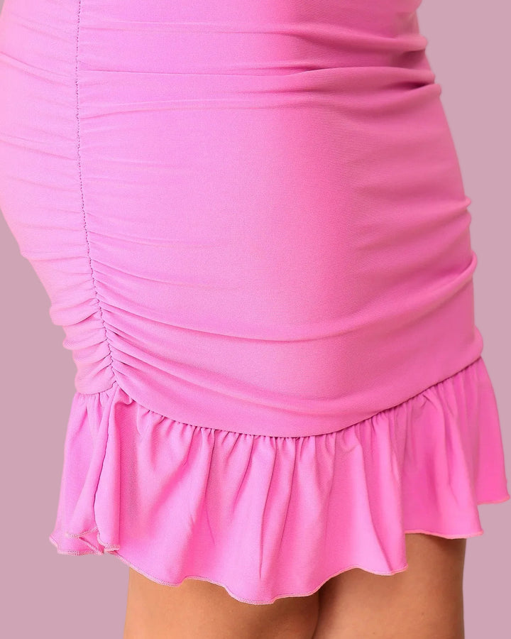 Pink Ruched Dress