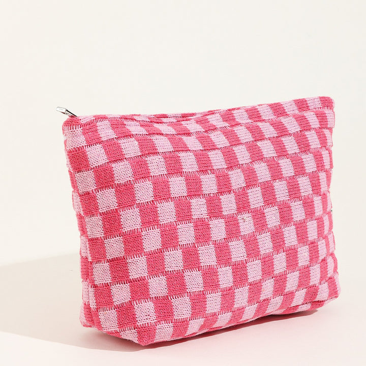 Checkered Cosmetic Pouch