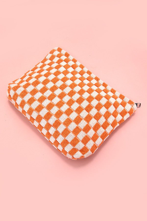 Checkered Cosmetic Pouch