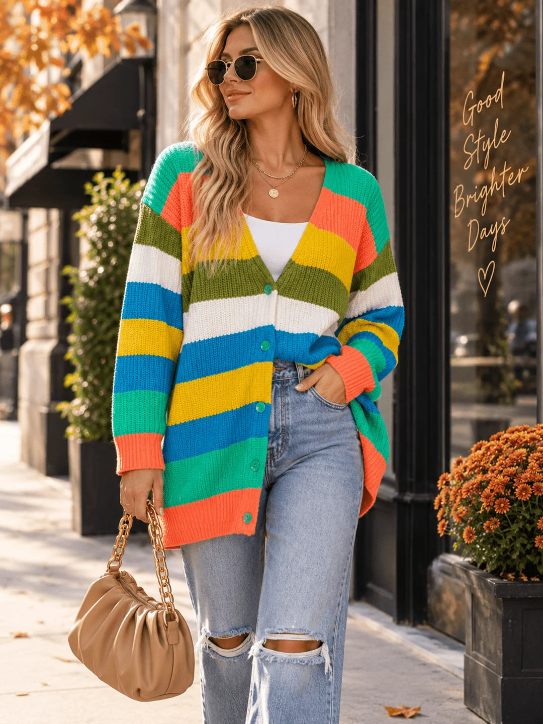 Multi Colorblock Cardigan