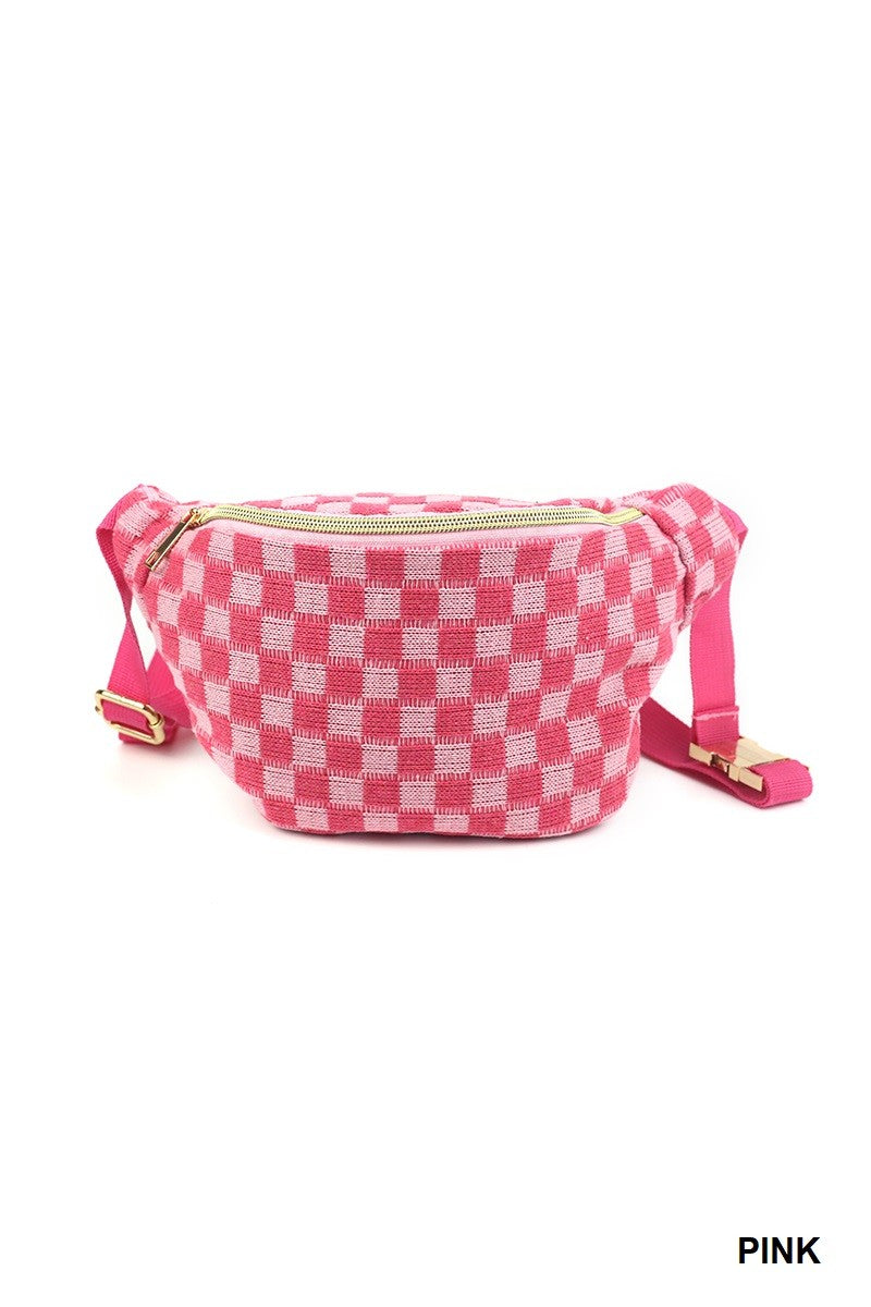 Checkered Waist Crossbody Bag