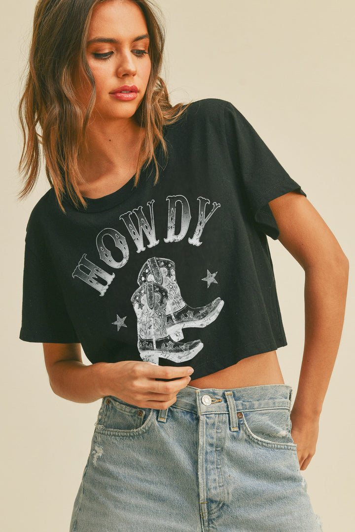 Black Howdy Graphic Tee