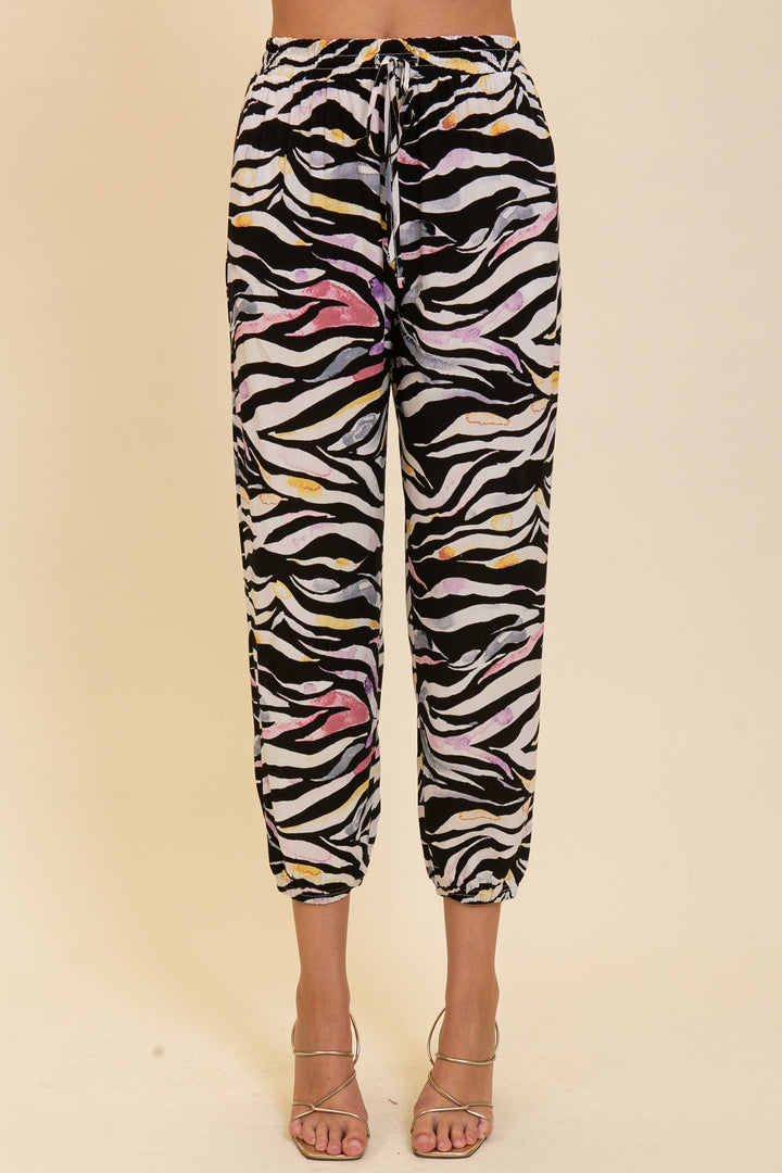 Colorful Zebra Print Joggers