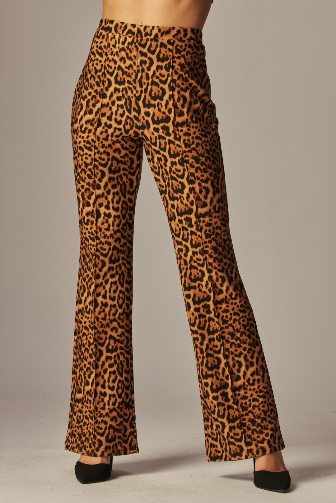 Leopard Pintuck Pants