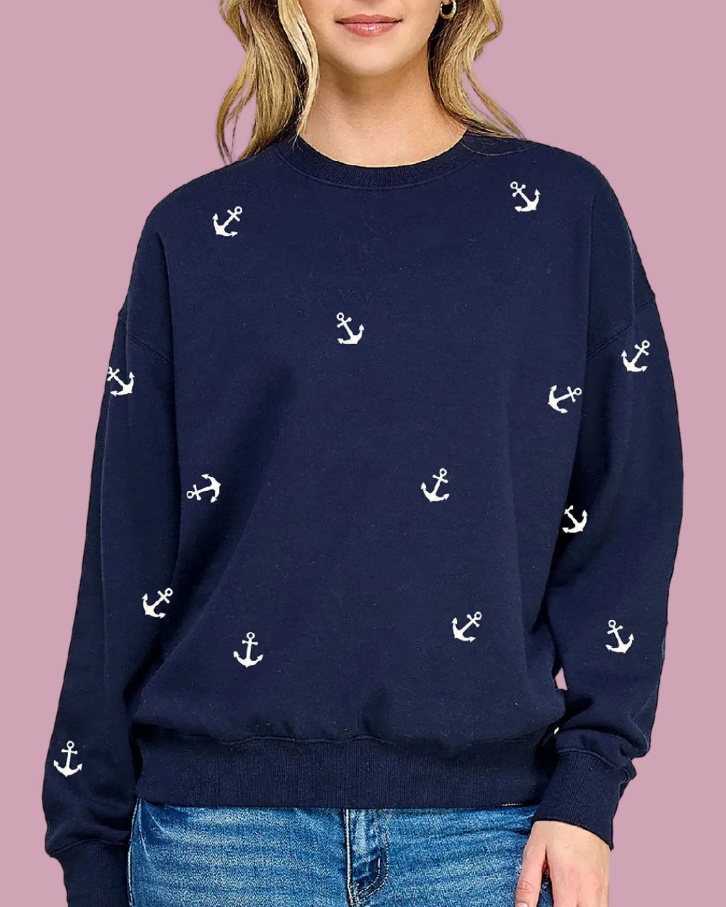 Anchor Embroidered Crewneck