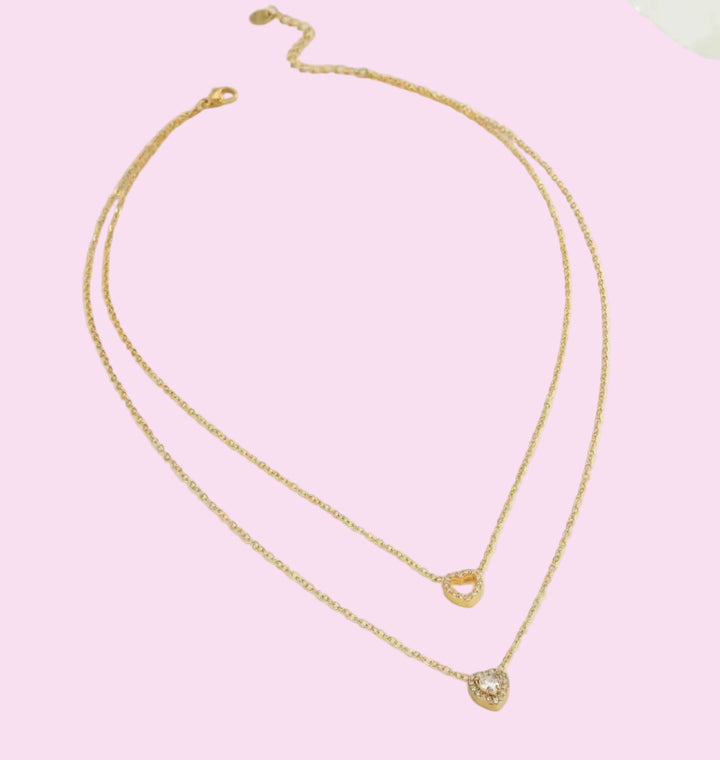 Golden Heart Layered Necklace