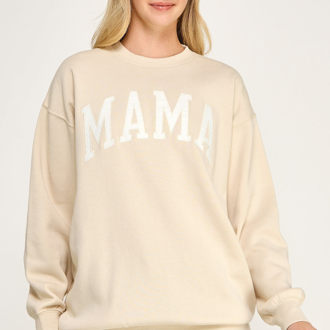 Cream Mama Fleece Crewneck