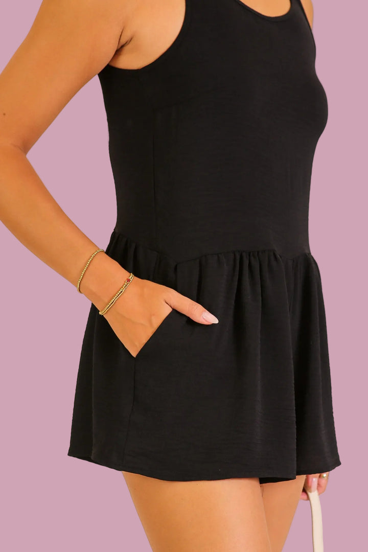 Black Basic Romper