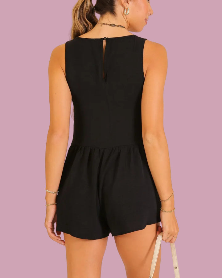 Black Basic Romper