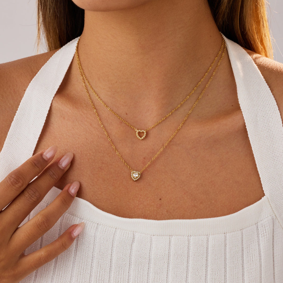 Golden Heart Layered Necklace