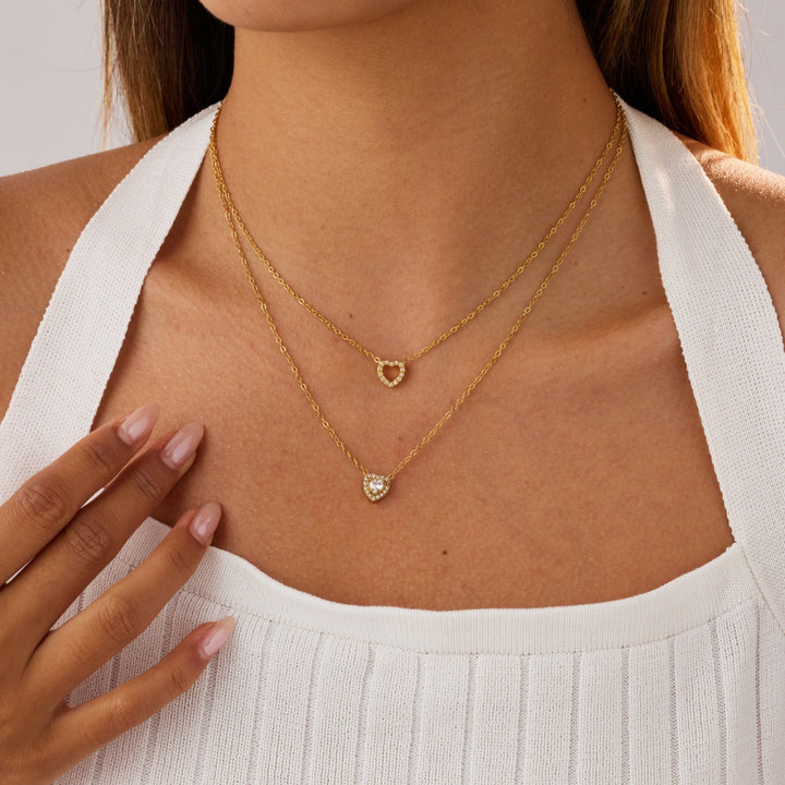 Golden Heart Layered Necklace