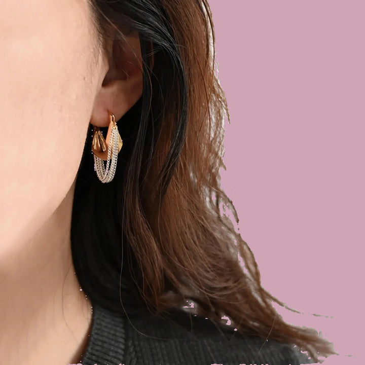 Gold Drape Hoops
