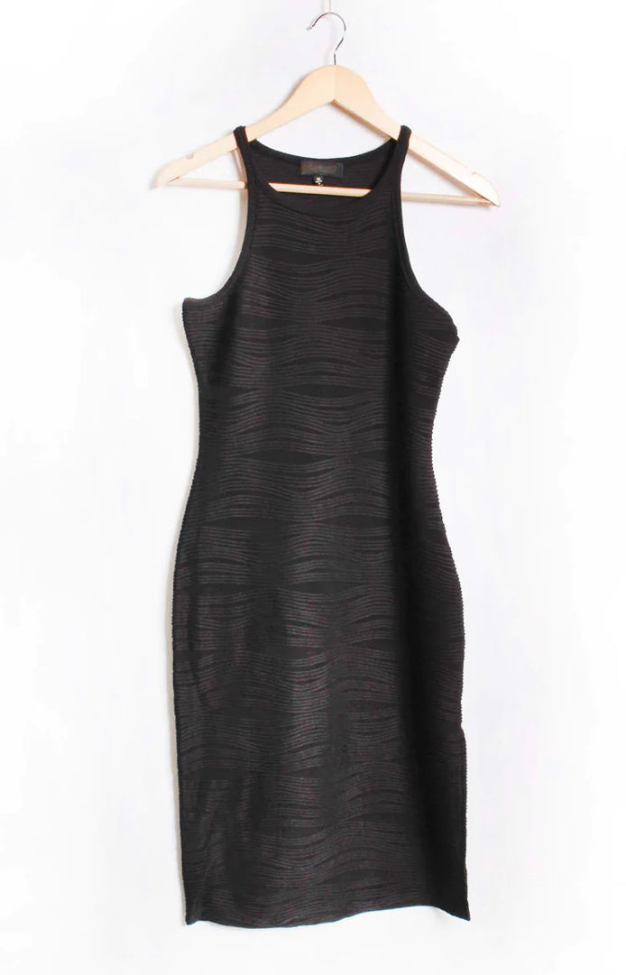 Black Striped Bodycon Dress