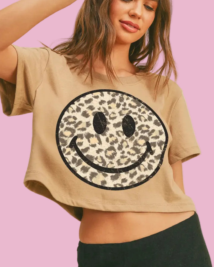 Leopard Smiley Tee