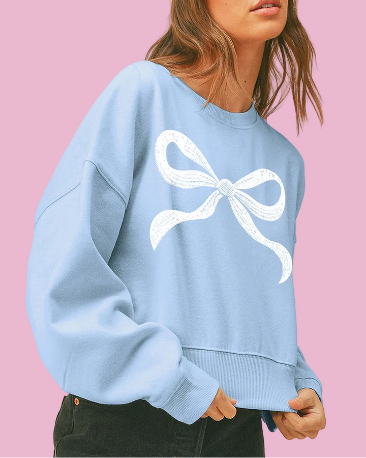 Blue Bow Crewneck