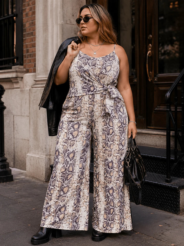Plus Snake Print Jumpsuit