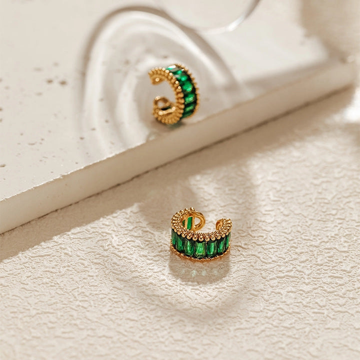 Emerald Cuff Earrings