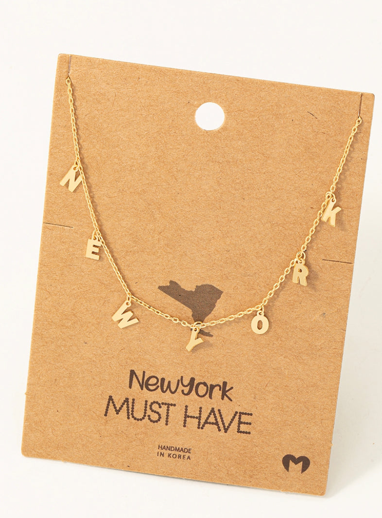 Gold New York Necklace