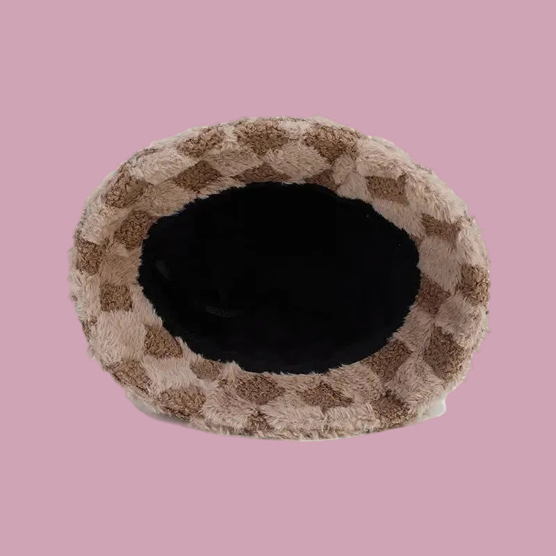 Khaki Checkered Bucket Hat
