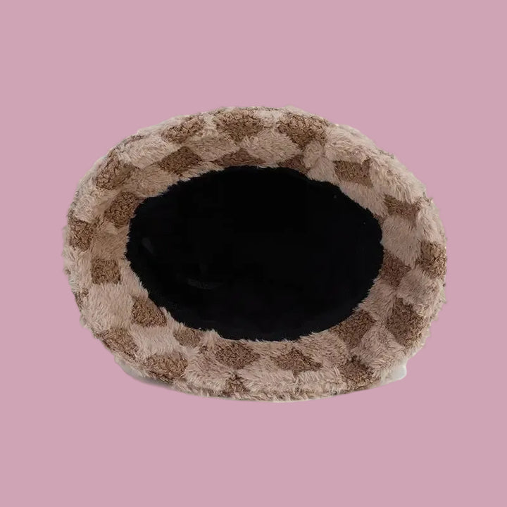 Khaki Checkered Bucket Hat