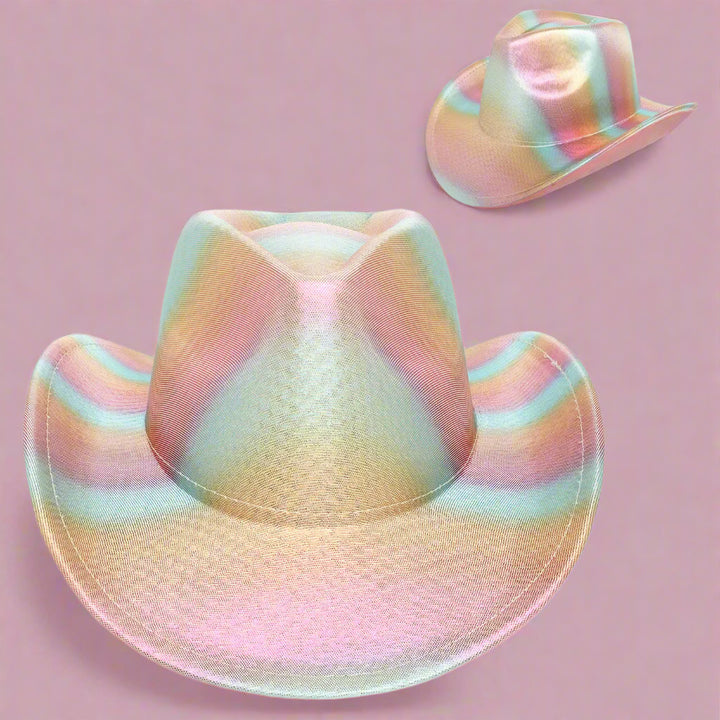 Rainbow Glimmer Cowboy Hat