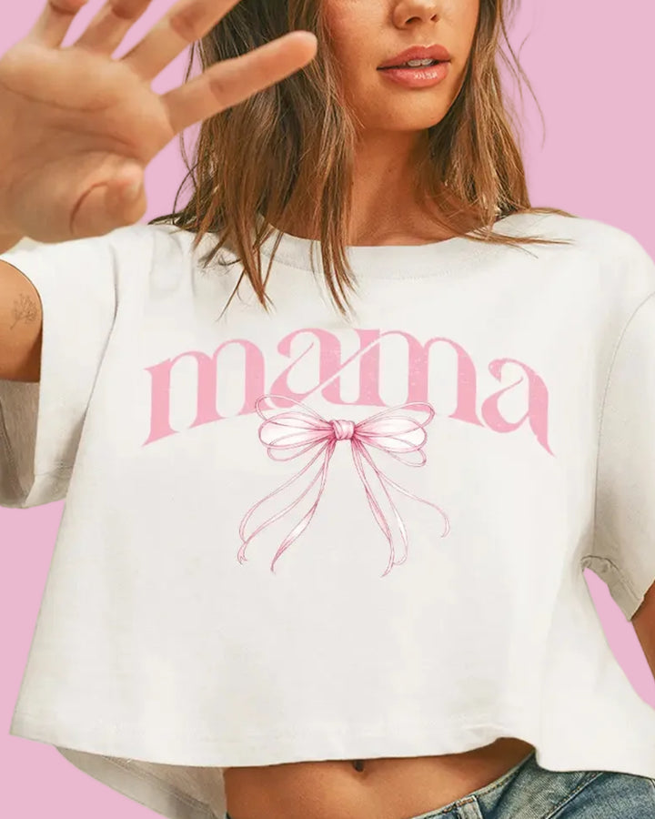 Mama Bow Crop Tee