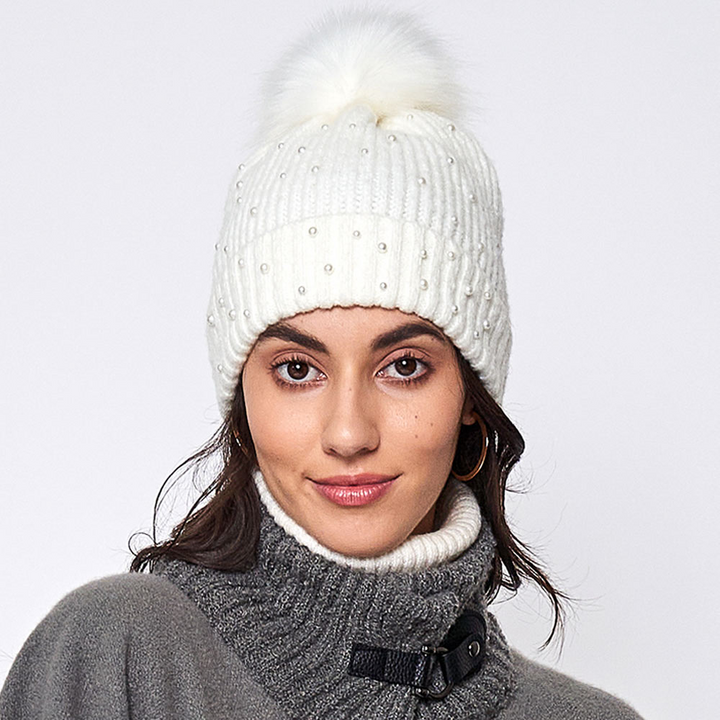 Pearl Pom Beanie