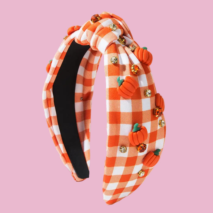 Pumpkin Plaid Headband