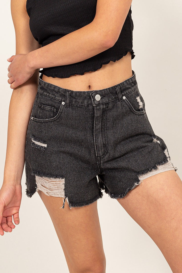 Black High Waist Shorts