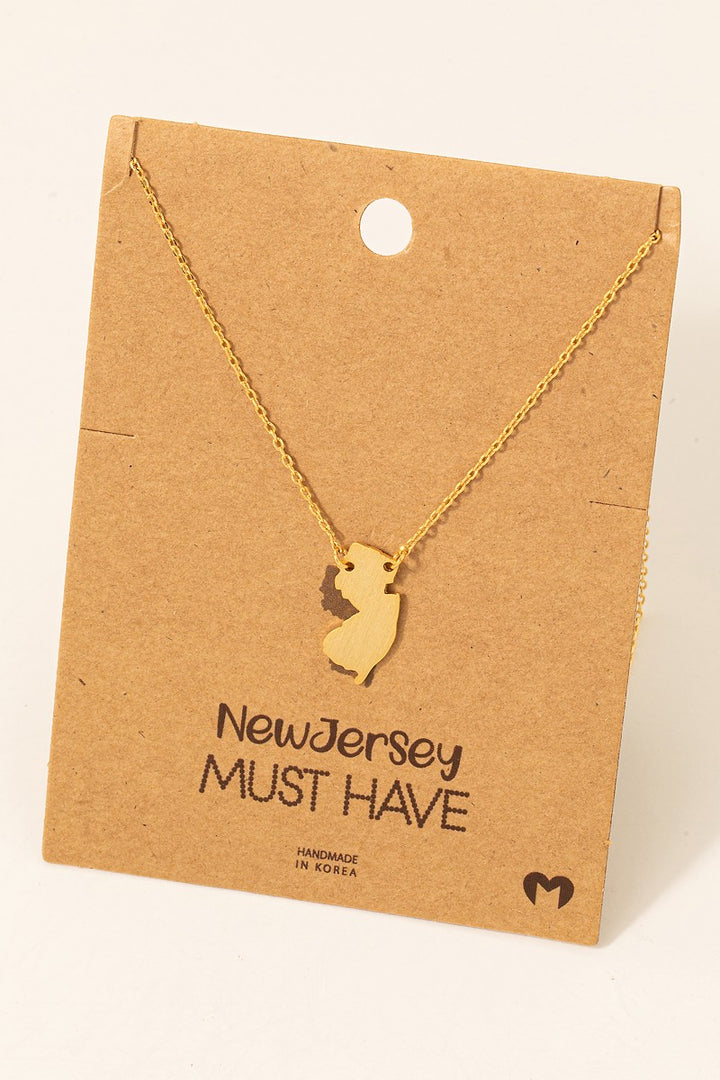 NJ State Pendant Necklace