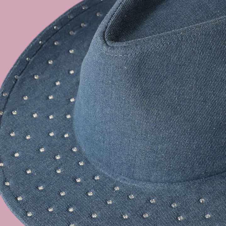 Embellished Denim Cowboy Hat