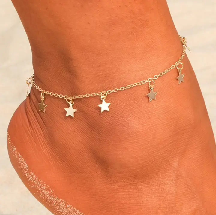 Gold Star Anklet