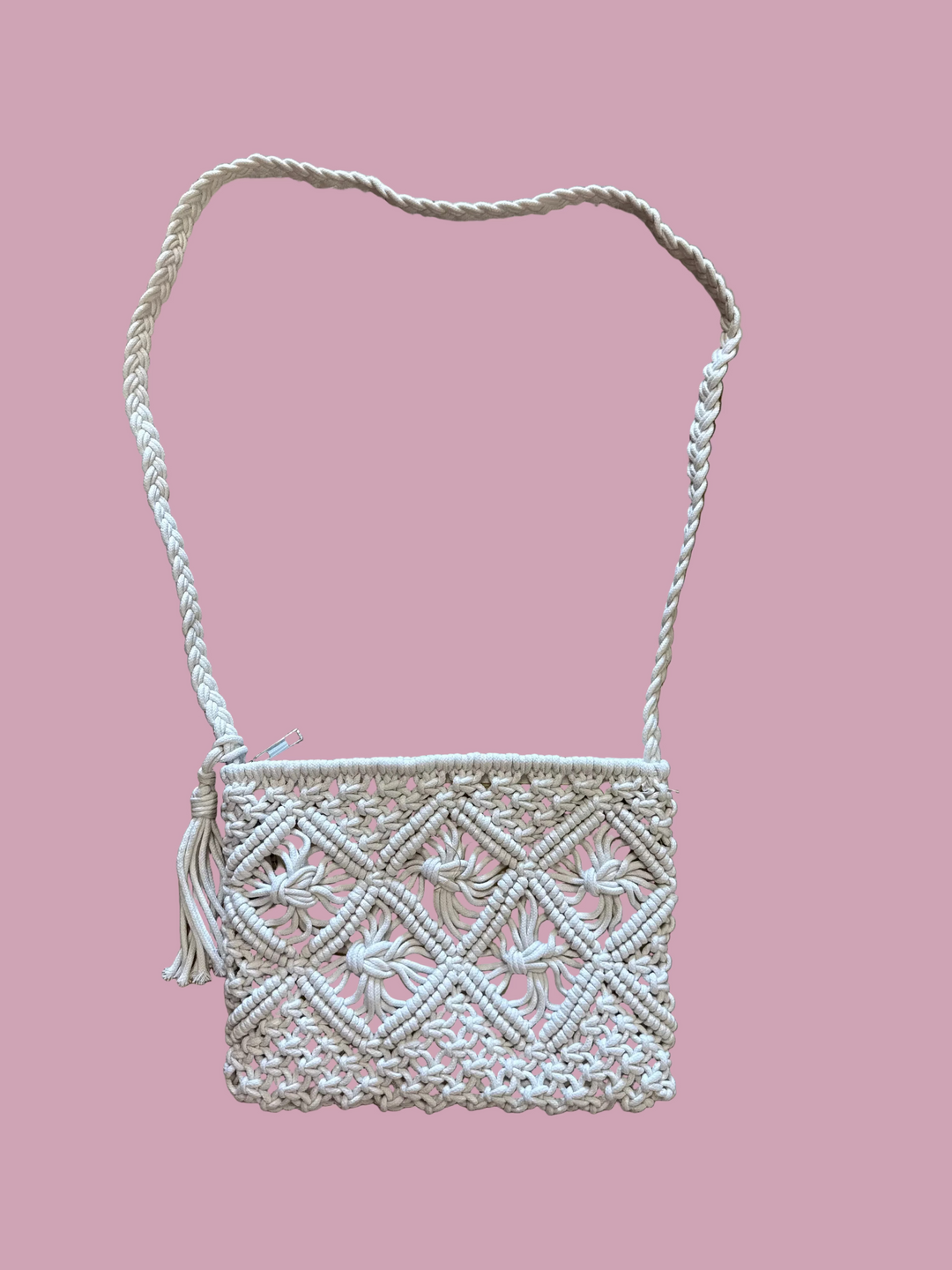 Ivory Crochet Crossbody Bag