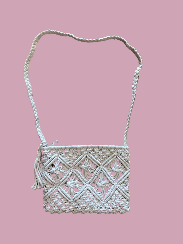 Ivory Crochet Crossbody Bag
