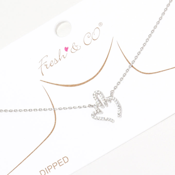 White Gold Dipped Middle Finger Necklace