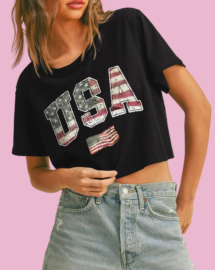 Cropped USA Tee