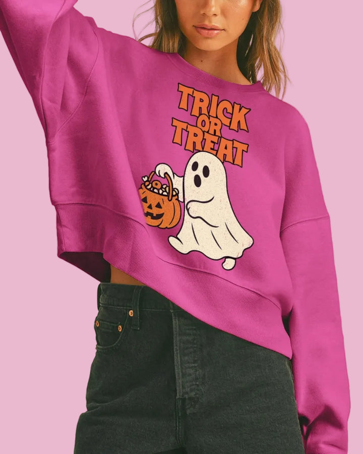 Trick or Treat Cropped Sweatshirt