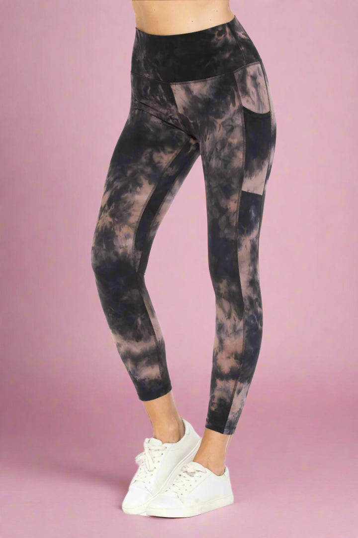 Navy Tie Dye Crop Leggings