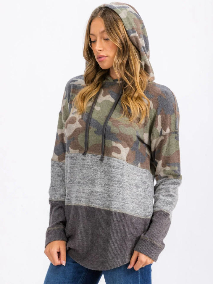 Camo Colorblock Hoodie