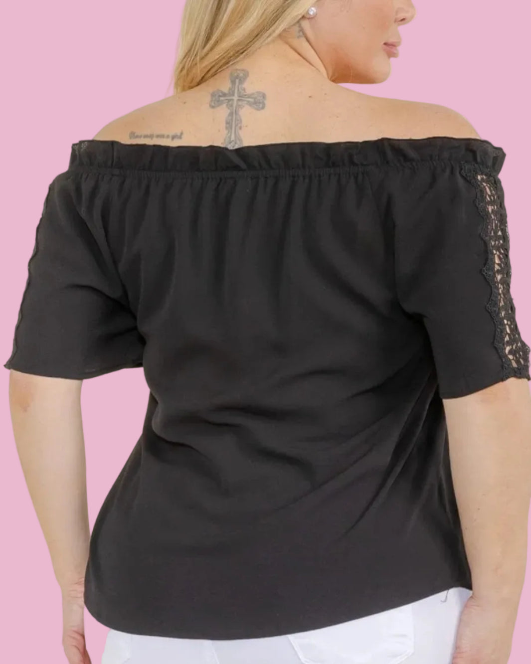 Plus Lace Off The Shoulder Top