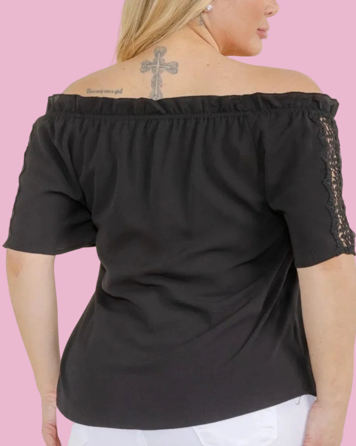Plus Lace Off The Shoulder Top