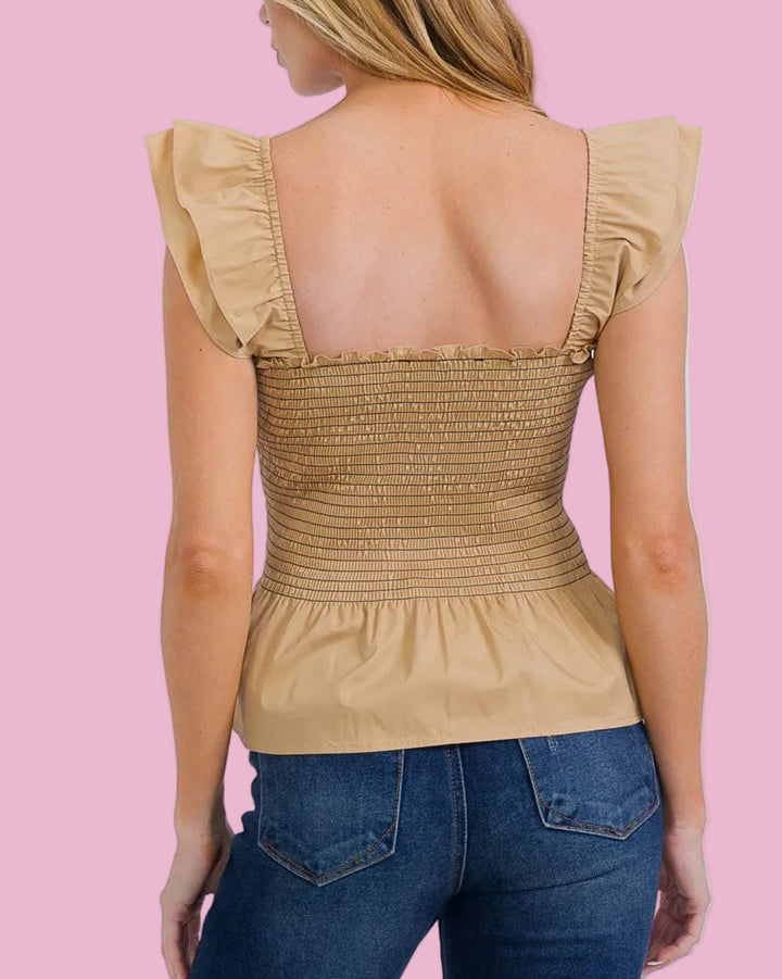 Sunlit Ruffle Peplum Top