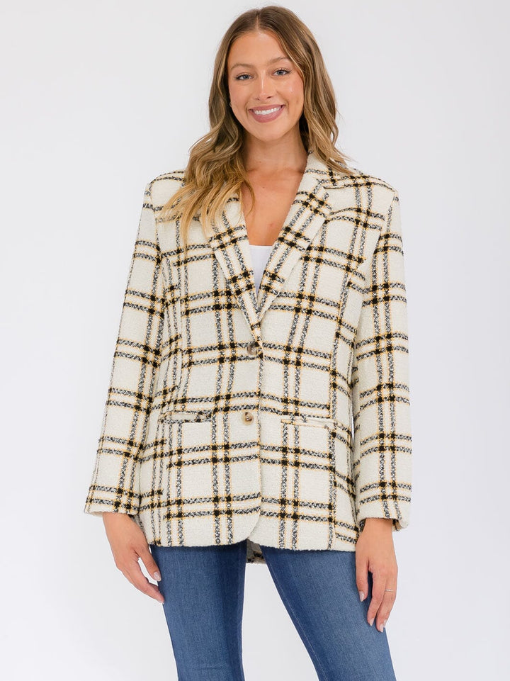 Ivory Plaid Blazer