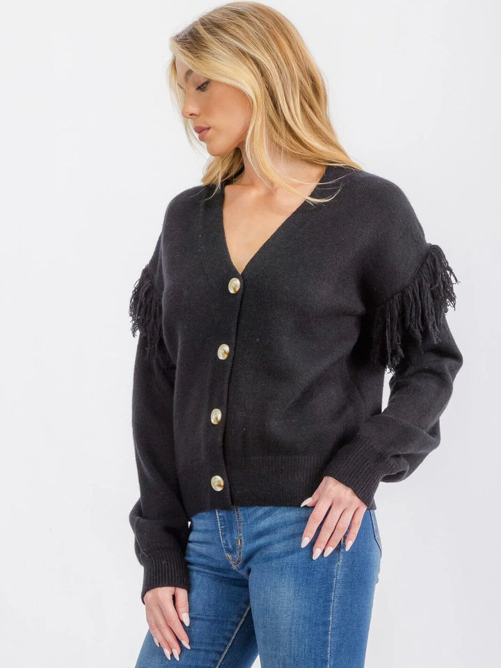 Fringe Sleeve Cardigan