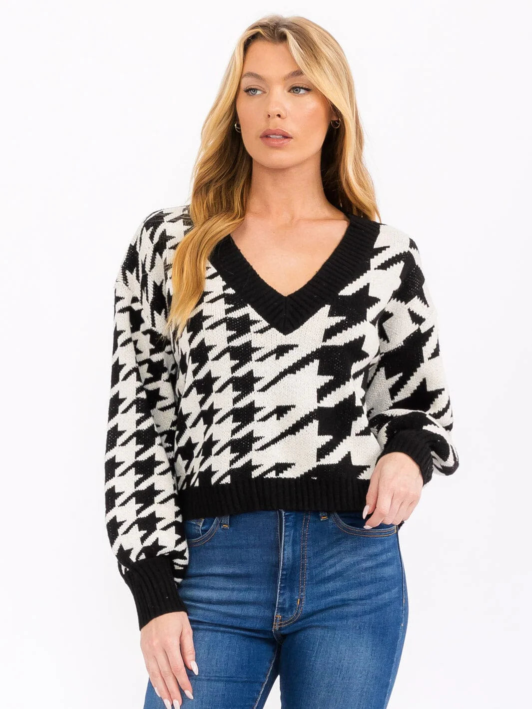 Black Houndstooth Sweater